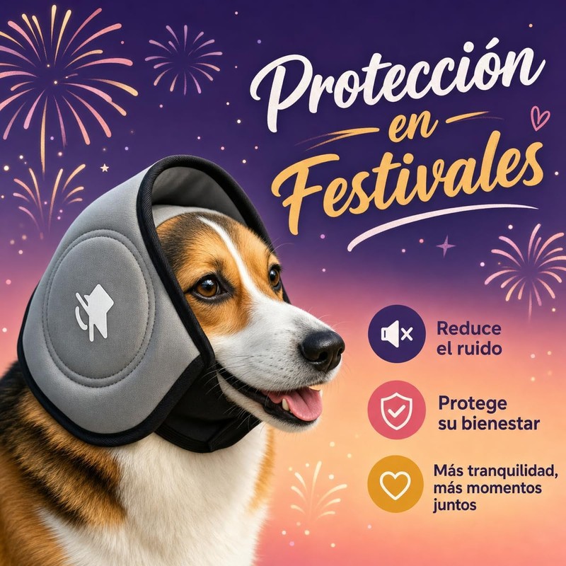 Orejeras contra Ruido de Perro, Capucha Protección para Orejas Perro