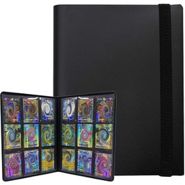 PKMLIFE 9 Pocket Trading Card Binder Holder, Sports Card Album with Card Sleeves, Black, 12 x 10 x 3.81 cm, Holds 360 Cards