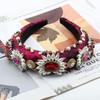 Luxury Flower Simulated Pearl Headband for Women Chunky Crystal Bead