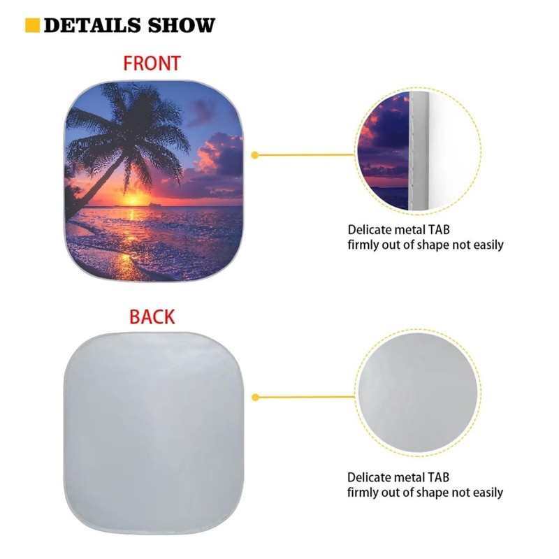 Dreaweet Sunset Palm Tree Windshield Sun Shade Foldable Sun Shade
