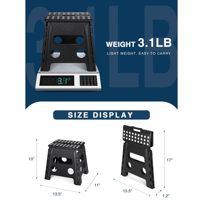 Dyforce Folding Step Stool 13", Durable Kids Step Stool, Heavy