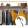 LANMIERT Heavy Duty Closet Rod Bracket, Adjustable Black Closet Shelf