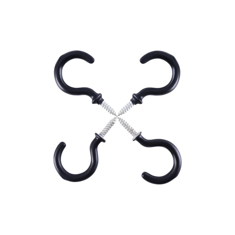 TIOMIOSEA Screw Hooks, Black, Pack of 50, 45.41 mm, Hook