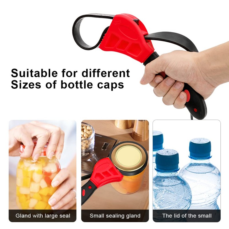 Jar Opener, Adjustable Belt Wrench Can Opener Jar Lid Opener