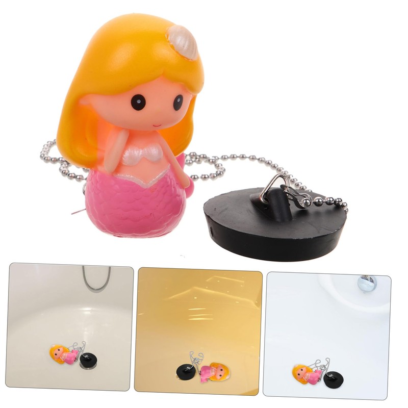 TEHAUX Mermaid Rubber Bathtub Stopper Plug Durable Drain Stopper for