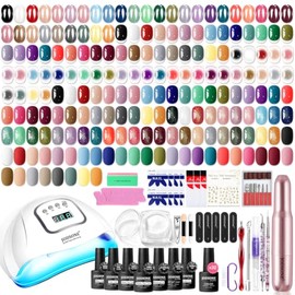 32 Colors Gel Nail Polish Kit & U V light Nail Drill Beginner Set