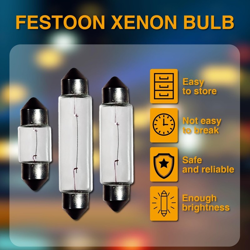 Rafeal Auto 24V 5W 10 Pack Sv8.5-8 T3.25 Halogen Festoon