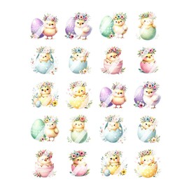 Chick Easter Egg Nail Art Decals- Waterslide Nail Decals (Adult 0.4" inches)