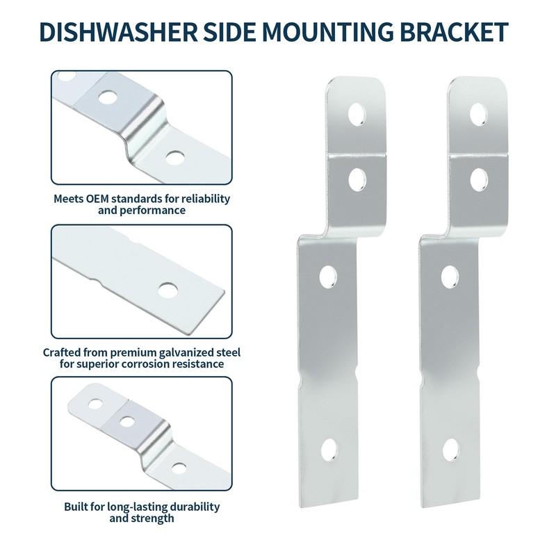Dishwasher Side Mount Bracket Kit DWBRACKIT1, Compatible with Electrolux &