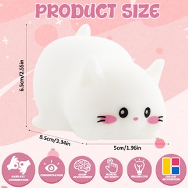Cat Squeeze Toy, Creative Decompression Cat, Squishy Squeeze Toy, Stress Toy Kawaii Cat, Cat Fidget Toy, Cat Stress Balls, Anti-Stress Toy for Adults and Children