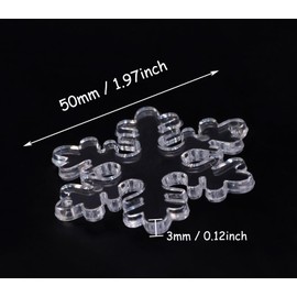 PPhtony 30PCS Acrylic Snowflake Decorations Clear Christmas Ornaments Hanging Gift Tags for DIY Crafts Projects Xmas Tree Home Office Table Decor Winter Holiday Birthday Party Gifts Supplies, 50mm