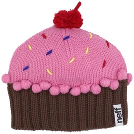 NEFF Women's Cupcake Beanie Hat, Strawberry, One Size