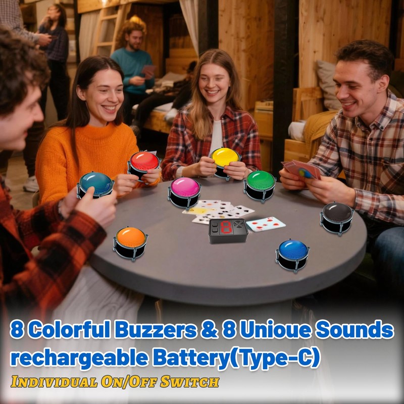 Set of 8 Buzzer for Game Show, Educational and Classroom