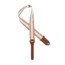 Taylor Strap White/Brown Jacquard Cotton 2"