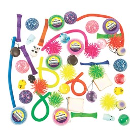 Fun Express Sensory Fidget Assortment Toys - Bulk set of 50 Pieces - Classroom Giveaways and Party Favor Supplies