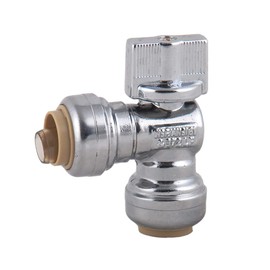 LD Valve- 1/4 Turn Push-Fit Angle Stop Valve, 1/2-in Ptc x 1/2-in Ptc LF Brass Angle Shut Off Valve, Chrome Plated Angle Water Supply Stop for Faucet or Toilet Installation(2-Pack)