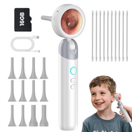 RapterX Digital Otoscope Camera with Light – HD Screen 90° Foldable Support Photo Video and PC View, Ear Infection Detector, Pocket Ear Scope with Earwax Removal Tool for Family Adults, Kids and Pets