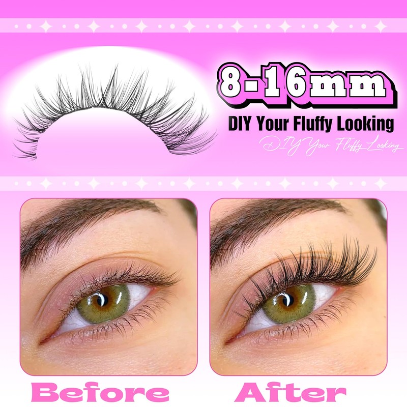 ALICE Natural Cluster Eyelash Extensions Lash Clusters DIY Lash Extensions