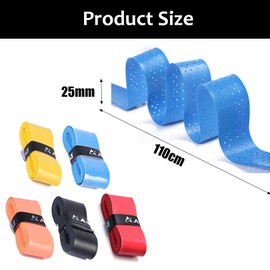 5Pack Tennis Racquet Over Grip Anti Slip Overgrip,Badminton Racket Grip Tape,Super Breathable Perforated Grips,Replacement Grip Tape Squash Grips for Tennis Racket,Badminton(5 clolors,2.5 * 110cm)