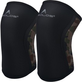 Rodilleras de compresión (1 par), rodilleras de compresión de 7 mm para levantamiento pesado, sentadillas, gimnasio y otros deportes (pequeño, n.º 3. negro y camuflaje)