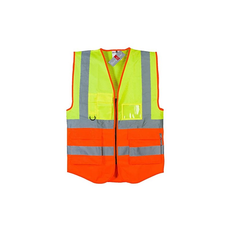 BeruStar High Visibility Vest 2-Colour Yellow / Orange with Zip
