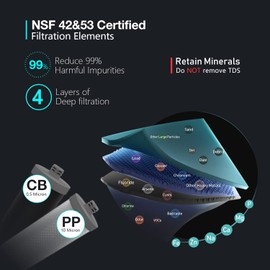 Frizzlife DW15F Under Sink Water Filter System with Brushed Nickel Faucet, NSF/ANSI 53&42 Certified Elements, Reduces 99.99% Lead, Chlorine, Fluoride, Bad Taste & Odor, 0.5 Micron, USA Tech Support