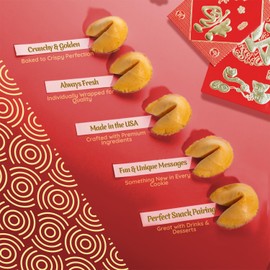 Snackathon Fortune Cookies, Individually Wrapped, Bulk Pack, Premium USA Made (100 Count, Vanilla)