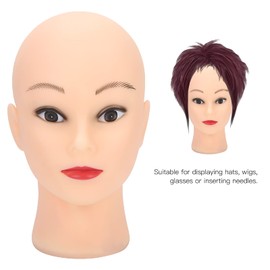 Mannequin Head Bald Training Heads PVC Manikin Head Cosmetology Mannequin Head Bald Wig Head Hats Glasses Displaying Wigs Making Practicing Manikin Head Model