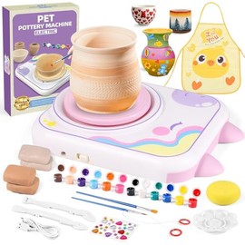 Unicorn Pottery Wheel for Kids 8+, DIY Pottery Painting Arts and Kit Crafts Air Dry Natural Clay Art Supplies,Tools and Carving Accessories for Kids Toys Girls Boy Birthday Gift. (Mauve)