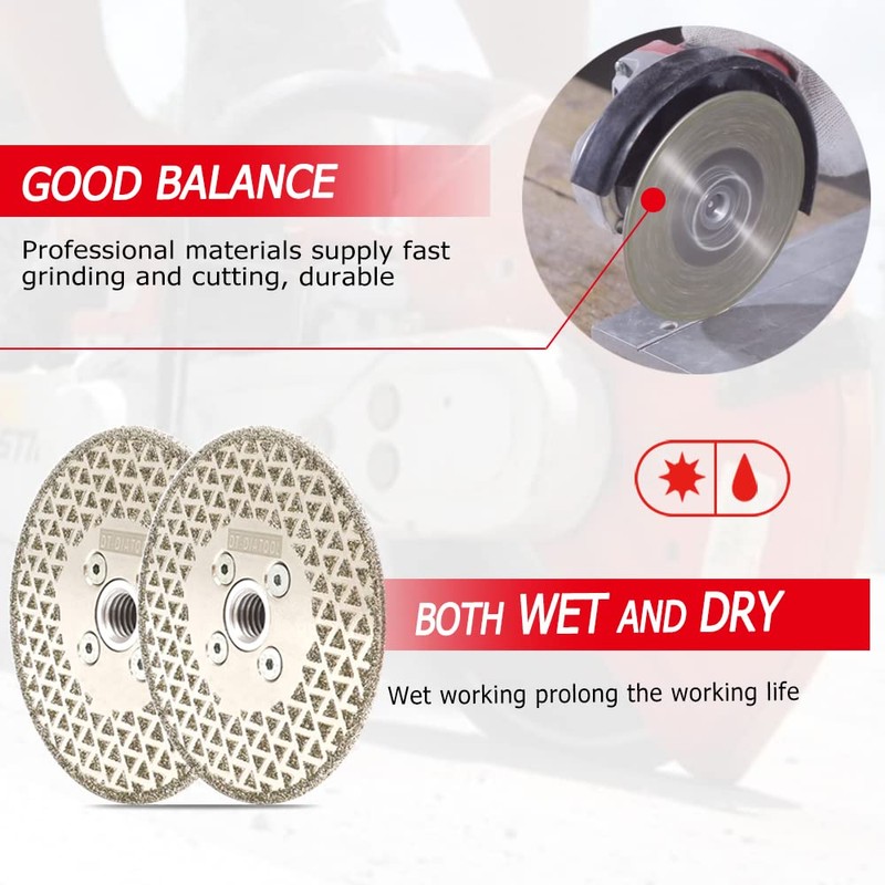 DT-DIATOOL Diamond Cutting and Grinding Discs 4.5 Inch / 115mm