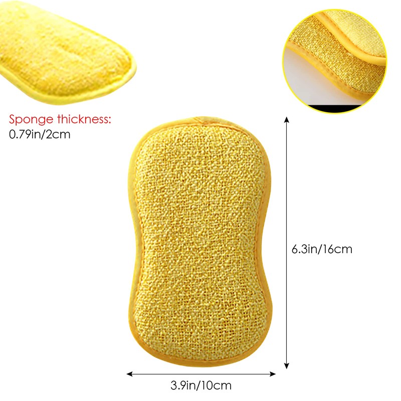 Antibacterial Microfibre Cleaning Sponges 5 Pieces Microfiber Dishwashing Sponge Refill