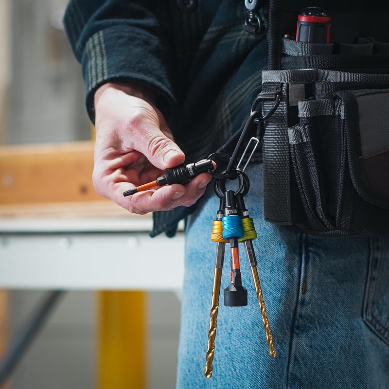 Railer Bit Holder Keychain 5pc - 1/4 inch Hex Shank