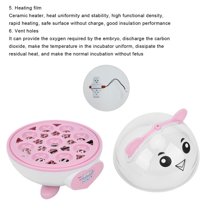 SemiAutomatic Incubator Household Small 9 Eggs Incubator for Chicken Duck