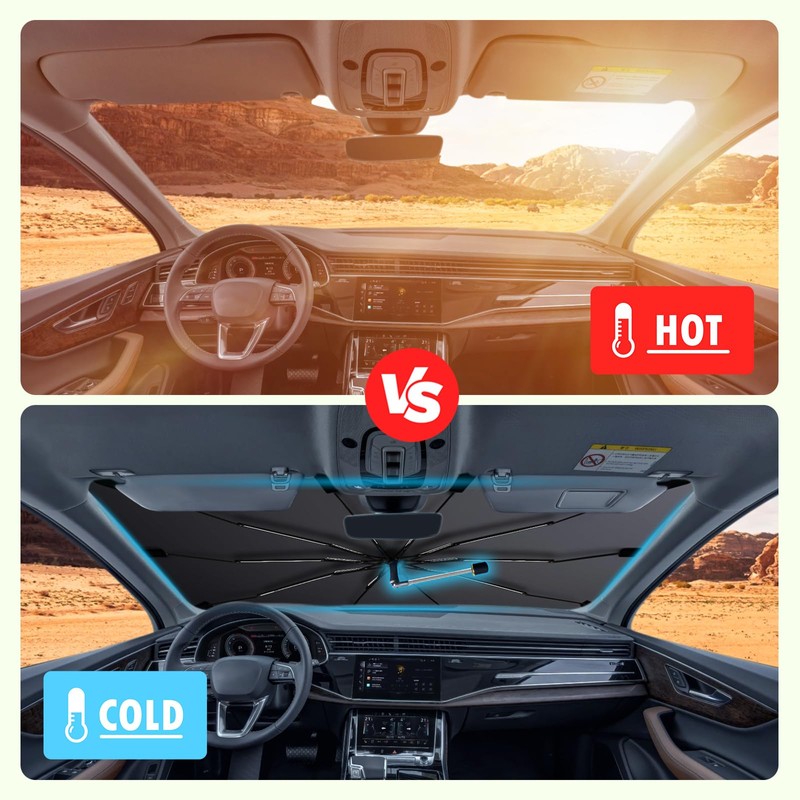 Windshield Sun Shade Custom Fit for Honda CRV 2002-2025, Upgraded