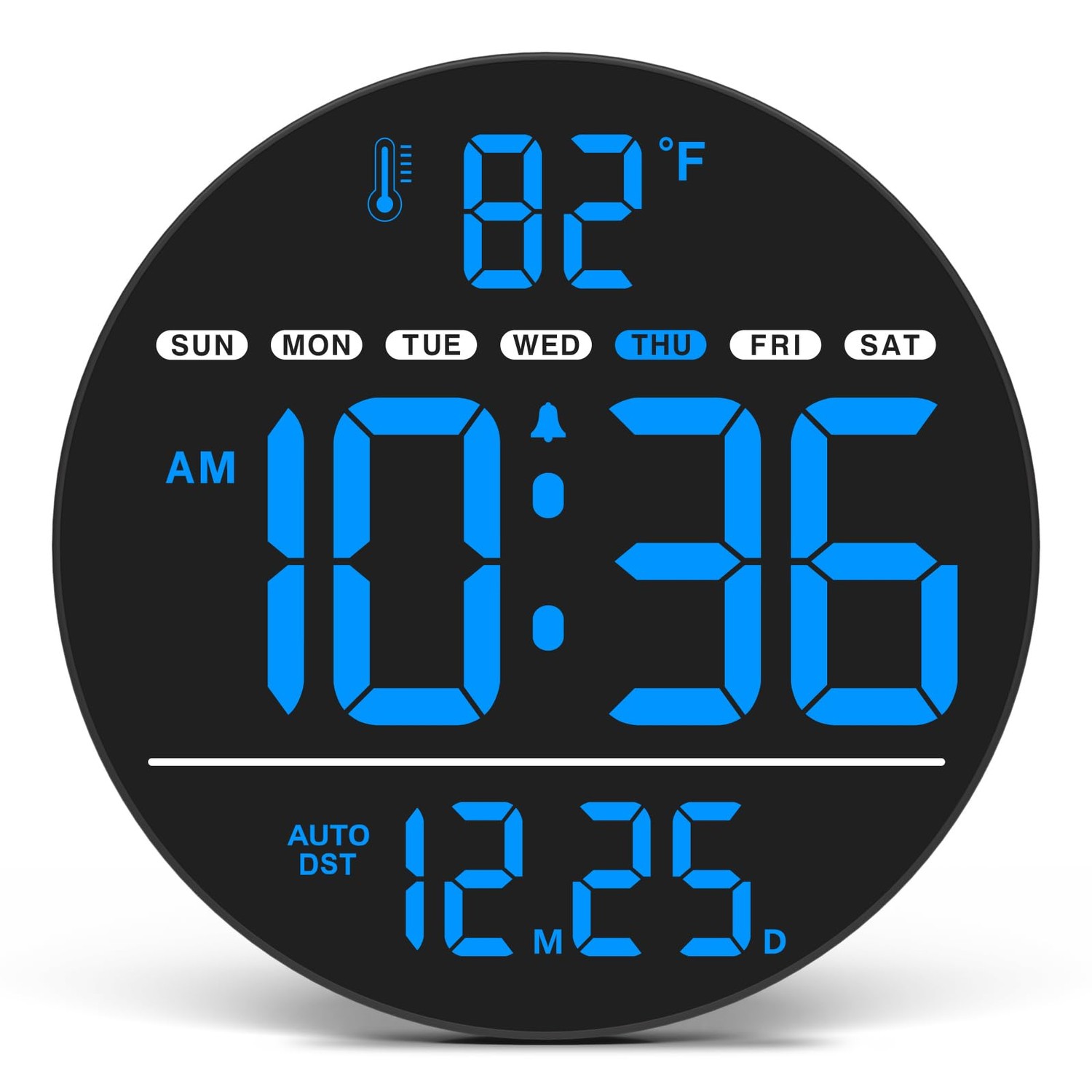 WallarGe Large Digital Wall Clock with LED Display, Electric Wall Clock ...