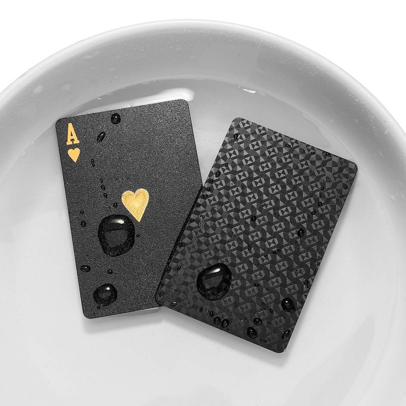 EAY Diamond Waterproof Black Playing Cards, Poker Cards, Deck of
