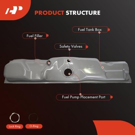 A-Premium Fuel Tank with Lock Ring & O-Ring Compatible with Ford F-150 F150, F-250 F250, F-350 F350, 1985-1986, Replace# CCF6B, E5TZ9002L