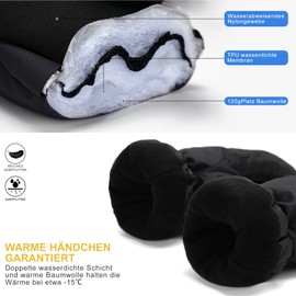 ThxToms Children's Ski Gloves Winter Snow Ski Gloves Windproof Waterproof Warm Oxford Thickened Cold Weather Outdoor Sports Snowboard Skiing Boys Girls for 4-13 Years Old