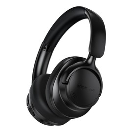 Boompods Headpods ANC+ Noise Cancelling Headphones, Over Ear Bluetooth Wireless Headphones with Microphone, Folding Design Earphones with Travel Case, 55+ Hours Playtime, Pillowfoam Ear Pads, Black