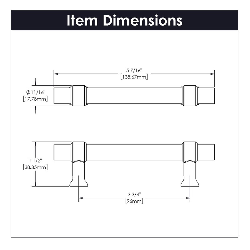 Hickory Hardware 1 Pack Solid Core Kitchen Cabinet Pulls, Luxury