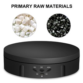 Napacoh Electric Turntable, Electric 360 Degree Turntable for Photography, Automatic Rotating Platform, Perfect for 360 Degree Pictures, Product Display, Jewellery Watch Holder, Black