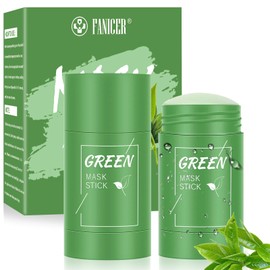 2 Stück Green Mask Stick, Grüner Tee Mask Für Deep Cleansing, Grüntee Purifying Clay, blackhead remover, Moisturizing Nourishing Skin, Regulieren Sie den Wasser- und Öl Haushalt der Haut