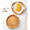 Hand Woven Round Rattan Serving Tray Bread Fruit Dessert Snack