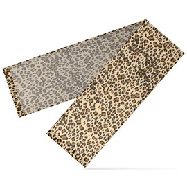 Spotted Leopard Print Chiffon Table Runner Rustic Sheer Table Decor Romantic Wedding Decorations Table Flag for Shower Table Decoration Reception Dinner, 120 inches Long
