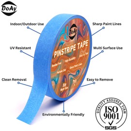 DOAY 5 Rolls Pinstripe Tape - Masking Tape 1/16", 1/8", 1/4", 1/2", 3/4" - Thin Painters Masking Automotive Tape for DIY, Car, Auto, Paint, Art, Tumblers (Blue)