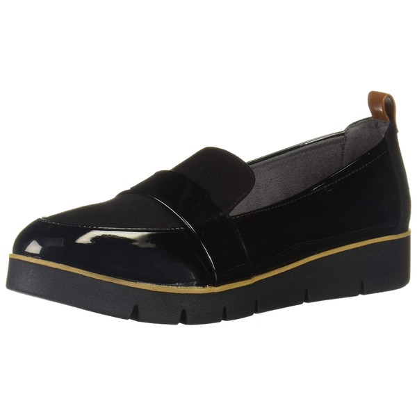 Dr. Scholl's Shoes Women's Webster Loafer, Black Patent/Microfiber, 8 US