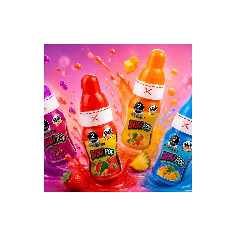 Caramelos Líquidos Bibi Pop Frutales 12 Unidades Las Delicias