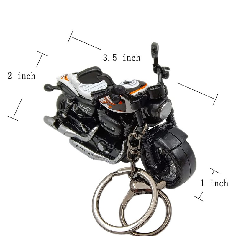 Pouoir motorcycle keychain (H-White)