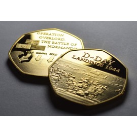 The Commemorative Coin Company D-DAY LANDINGS 24ct Gold Commemorative. Operation Overlord, Normandy, WW2, 1944