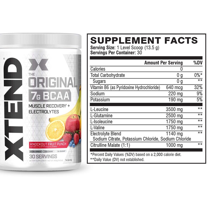 XTEND Original BCAA Powder Knockout Fruit Punch | Sugar Free